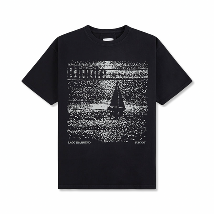 Boat Print T-Shirt Black