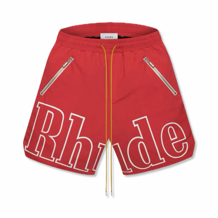 Logo Print Shorts Red
