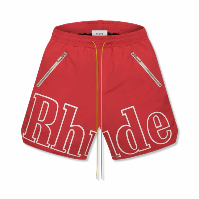 Logo Print Shorts Red