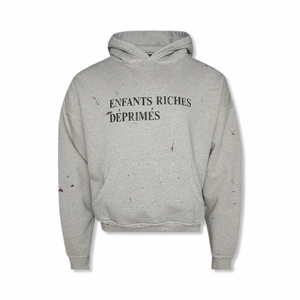 Distressed Logo Print Hoodie