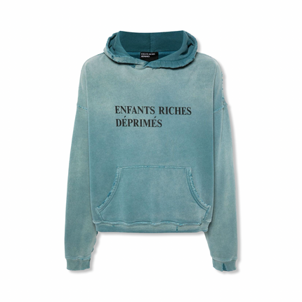 Distressed Logo Print Hoodie