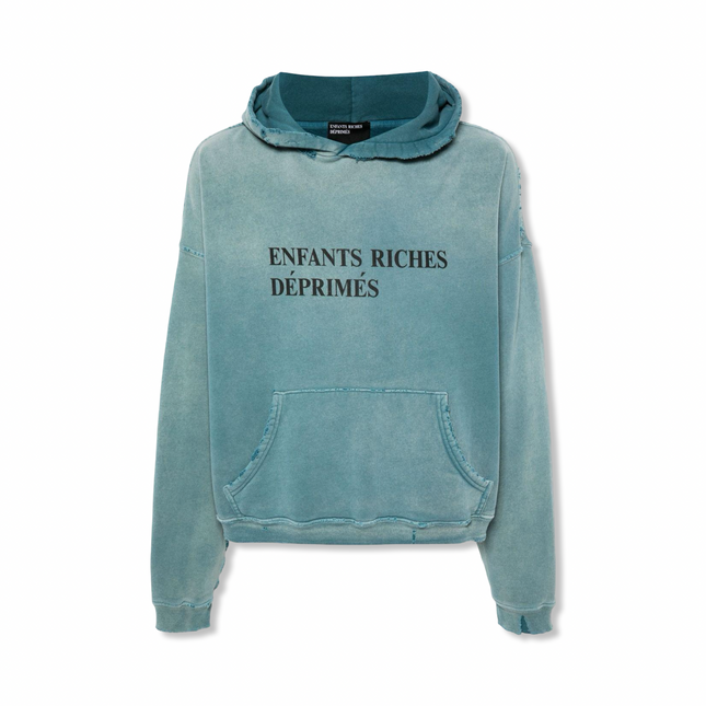 Distressed Logo Print Hoodie