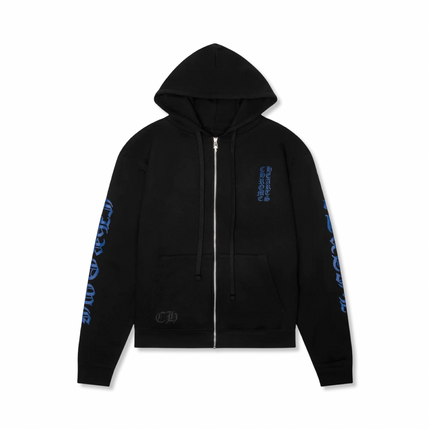 Blue Script Zip-Up Hoodie
