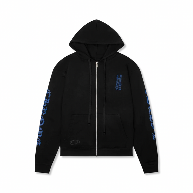 Blue Script Zip-Up Hoodie