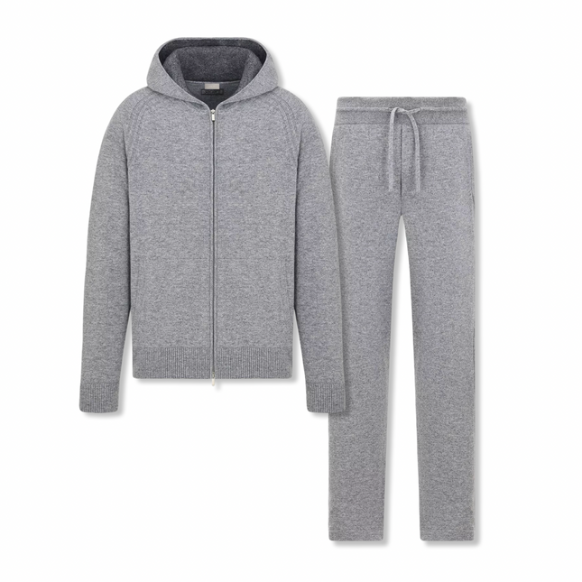 Cashmere Knit Tracksuit Grey