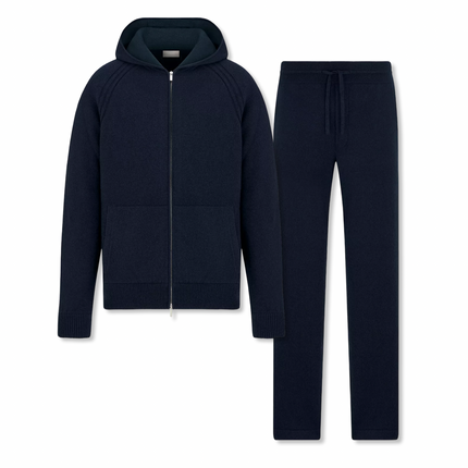 Cashmere Knit Tracksuit Navy