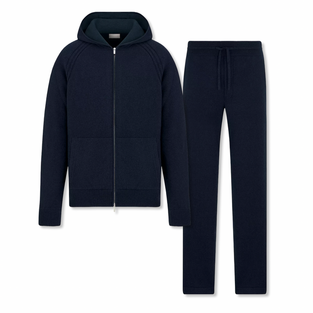 Cashmere Knit Tracksuit Navy
