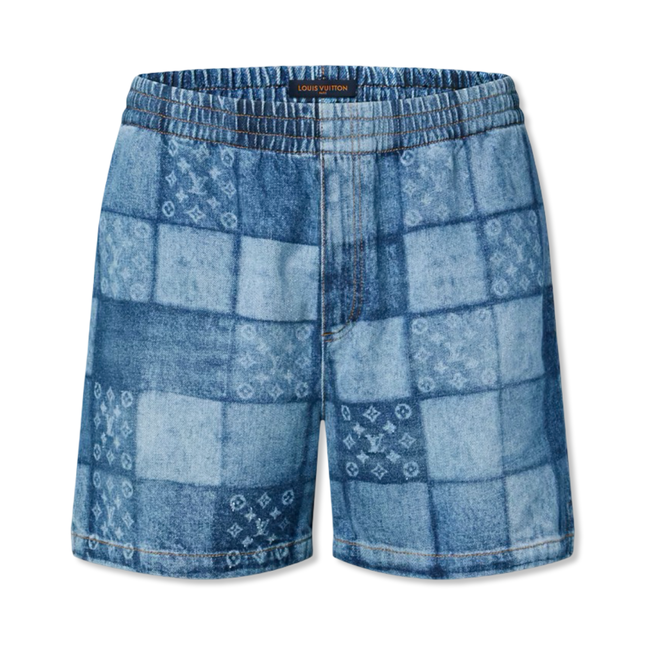 Monogram Patchwork Denim Shorts