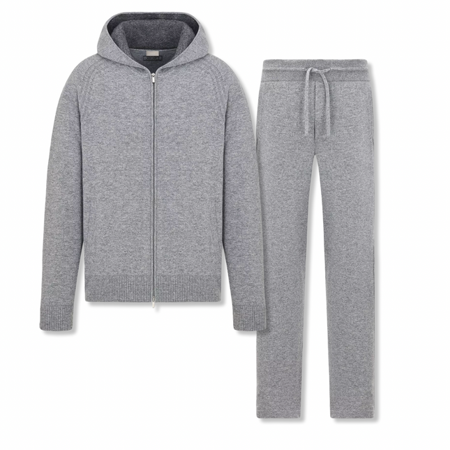 Knit Cashmere Tracksuit Grey