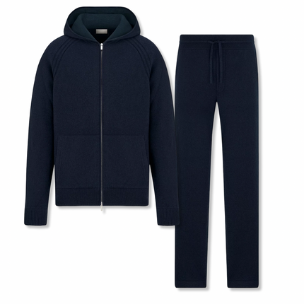 Knit Cashmere Tracksuit Navy