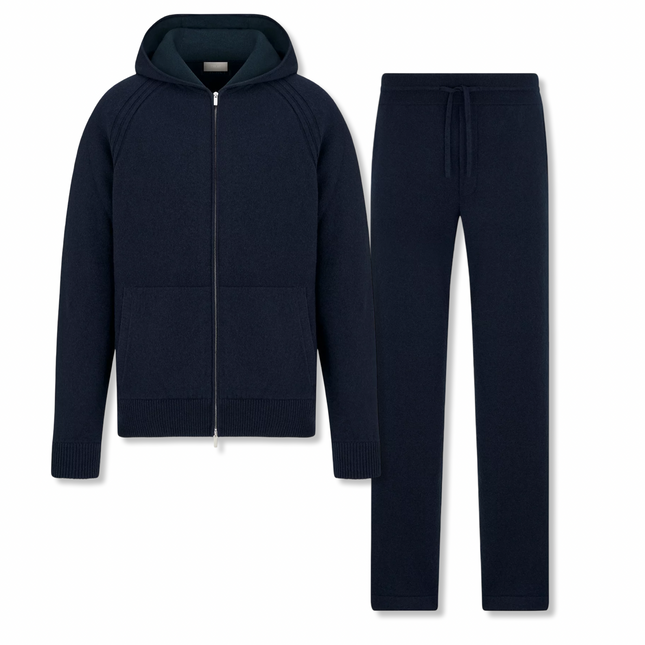 Knit Cashmere Tracksuit Navy