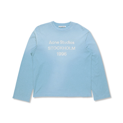 Sprayed Logo Long Sleeve Blue