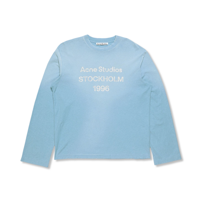 Sprayed Logo Long Sleeve Blue