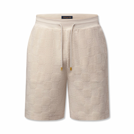 Damier Cotton Shorts Beige