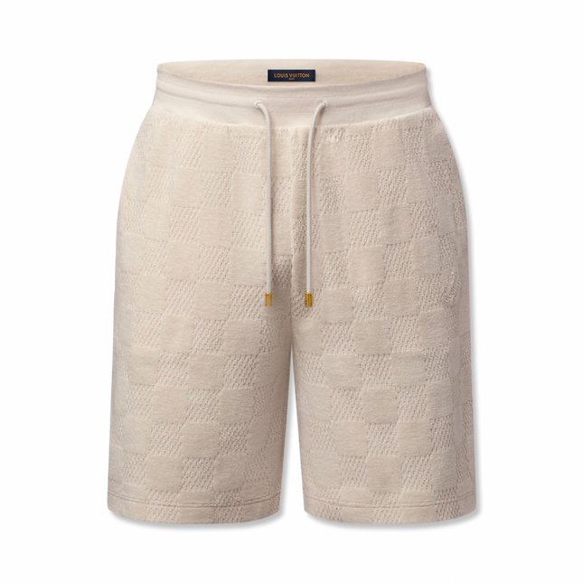 Damier Cotton Shorts Beige