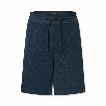 Monogram Cotton Shorts Navy