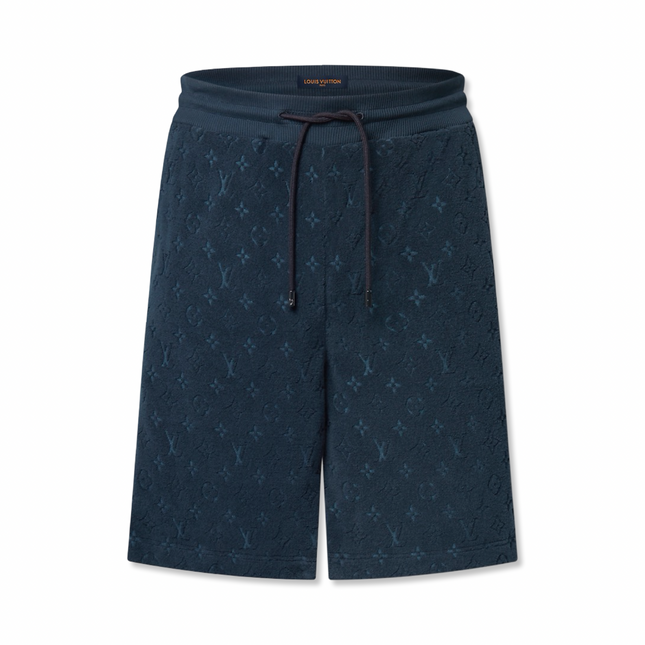 Monogram Cotton Shorts Navy