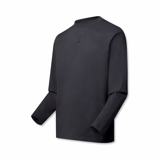 Embossed Long-Sleeve Black