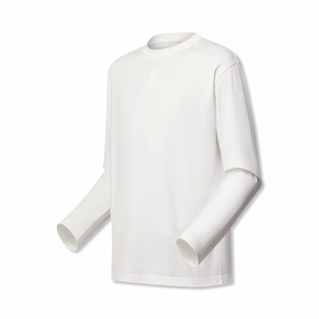 Embossed Long-Sleeve White