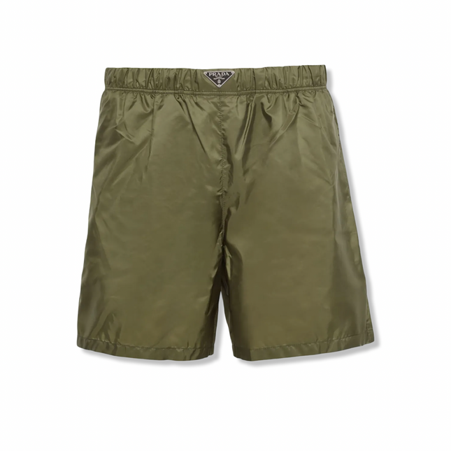 Logo Swim Shorts in Army Green