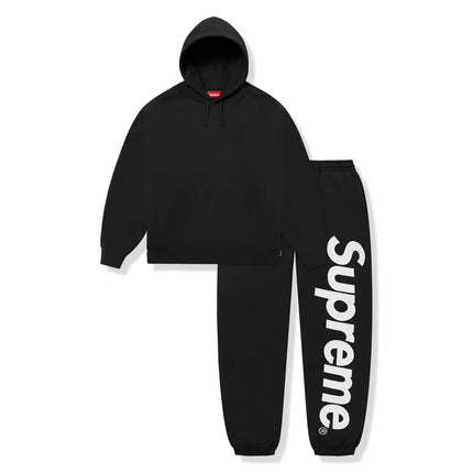 Black Satin Applique Tracksuit