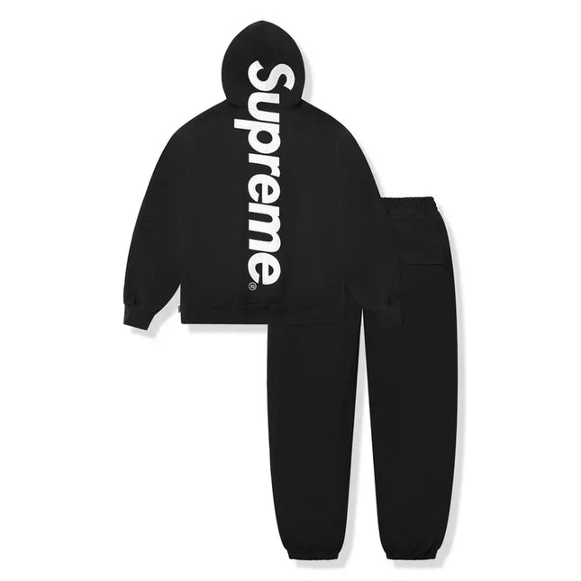 Black Satin Applique Tracksuit