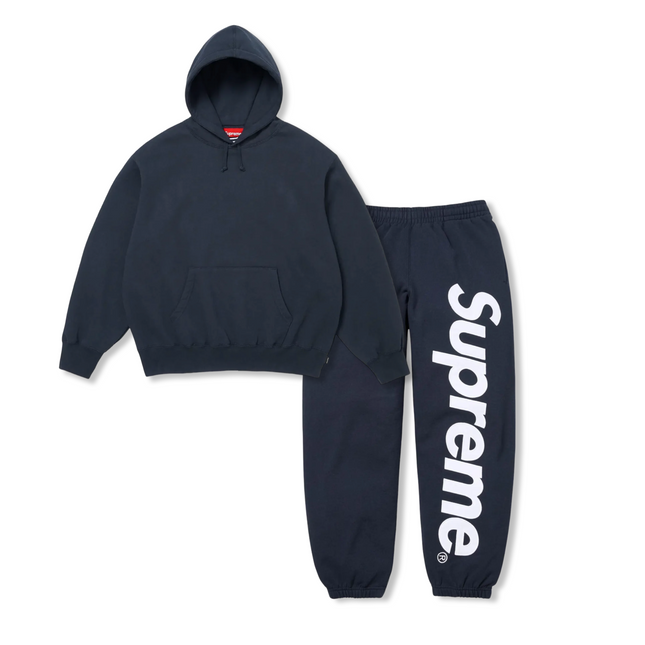 Navy Satin Applique Tracksuit